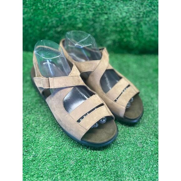 Mephisto Brown Leather Comfort Strappy Sandals Size EU 40 US 10 M Women’s - Picture 1 of 10